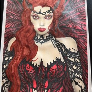 Mystical Red and Black Art Portrait